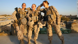 From left, Marines Sgt. Sheena Adams and Lance Cpl. Kristi Baker and ...