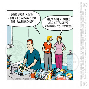 Men doing housework cartoons. Men act differently in the company of ...