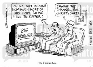 channel 4 cartoon humor: 'The 2 minute hate.'
