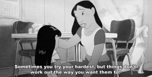 truth lilo and stitch quote Black and White disney text sad quotes ...