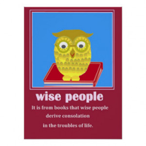 wise people quote with owl poster