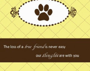 Pet Condolence Card Paw Print