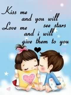 New Cute Short Love Quote Image-Kiss me-Love me