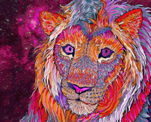 gif trippy psychedelic lion art gif
