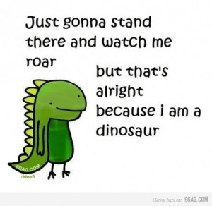 ... , cute, dino, dinosaur, dinosaur roar, funny, green, lol, love the w