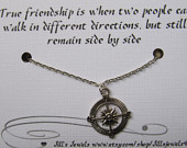 Best Friends Distance Quotes Compass best friend necklace