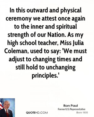 ... school teacher, Miss Julia Coleman, used to say: 'We must adjust to