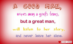 good man wipes away a girl’s tears