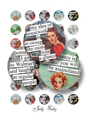 Retro Brazen Broads 1A Quotes 1 Inch Circle Digital Downloads Scrabble ...