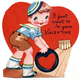 Ya gotta love this old Valentine…very direct…and bowling screams ...