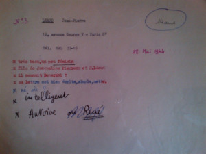 ... sur la première lettre et un photomaton de Jean-Pierre Léaud