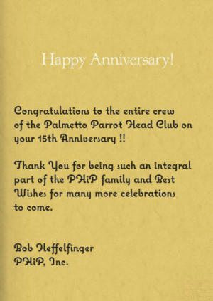 PPHC 15th Anniversary - anniversary e card 2012