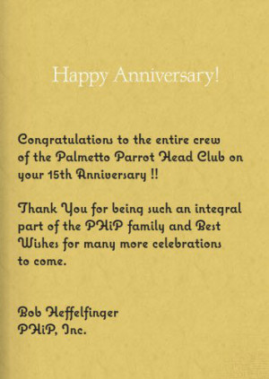 PPHC 15th Anniversary - anniversary e card 2012