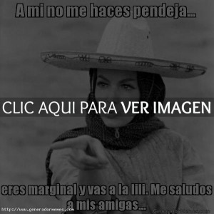 mi no me haces pendeja... eres marginal y vas a la lili. Me saludos ...