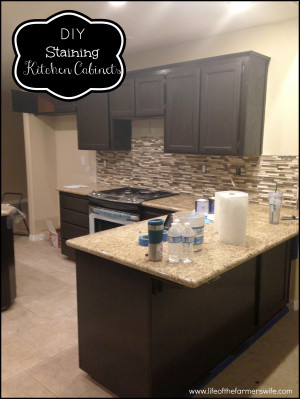 Stained Oak Kitchen Cabinets