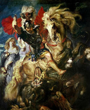 St. George and the Dragon Peter Paul Rubens Oil Painting Repro Museum ...