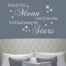 Shoot for the Moon Stars Quote wall art picture bedroom girls boys ...