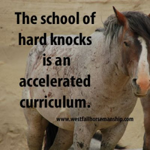 The school of hard knocks is an accelerated curriculum.