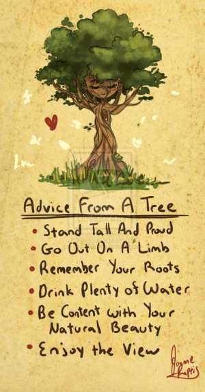 from a tree. Stand Tall and Proud. Go out on a limb. Remeber your ...