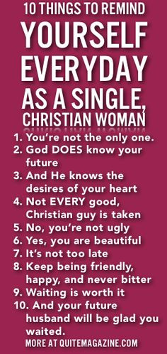 10 Things To Remind Yourself Everyday As A Single Christian Woman