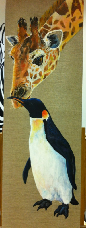 giraffe and penguin view portfolio subject penguin and giraffe medium