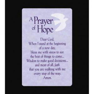 Pocket Card Bookmark – A Prayer of Hope