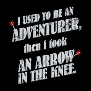Skyrim Soundtrack on Skyrim Adventurer Arrow Knee Meme T Shirt Tee