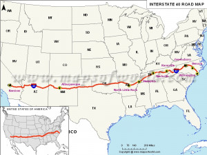 Us Interstate 40 Map