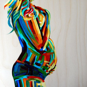 Pregnancy Painting Maternity Figure 10x10 Birth Midwife Doula ...