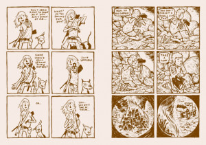 Two different pages from Brian Ralph's zombie graphic novel, Daybreak.