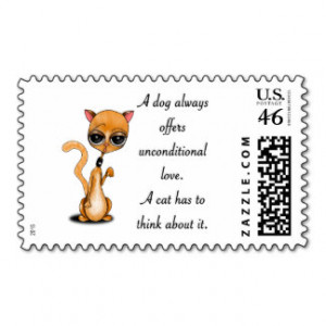 Funny cats Unconditional love from cats Stamp