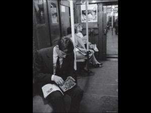 Chess Champion Bobby Fischer Working on His Moves During a Subway Ride