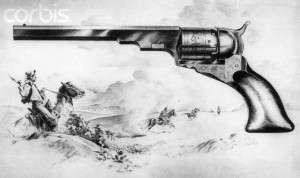 Drawing of 1836 Colt Texas Paterson Revolver Original caption: Colt ...