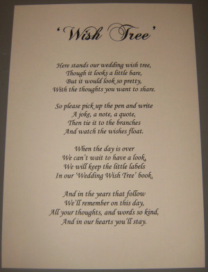 ... book we'll be having a wishing tree. Here's the idea behind it