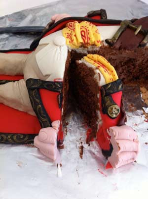 pirates band of misfits amazing pirate captain cake cutting the cake