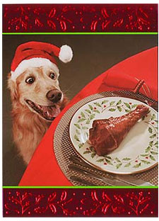 Golden And Turkey Leg Funny Christmas Card