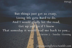 Sunday Morning - Maroon 5 Beautifully written lyrics