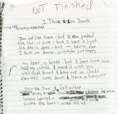 Lyrics to 'Dumb' by Kurt Cobain More