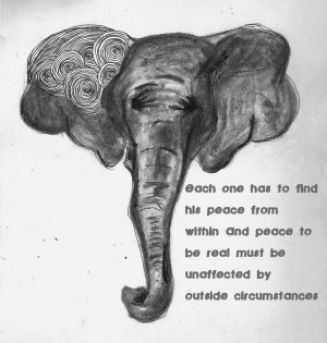 Ghandi Elephant. Quote by Ghandi.