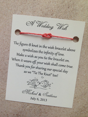 Wedding Wish Bracelet - Wedding Favor- Nautical-Personalized