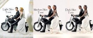 Motorcycle Wedding Couple Cake Topper
