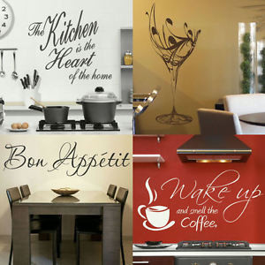 KITCHEN WALL QUOTES! Easy Removable Home Wall Transfer, Interior Vinyl ...