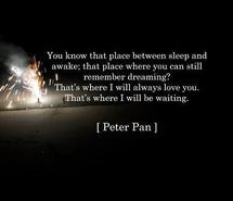 always, dark, love, peter pan, photography, remember, sleep, text