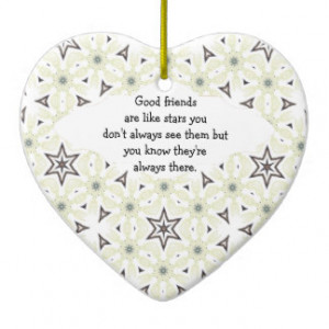 Good Friends are Like Stars Quote Christmas Tree Ornament