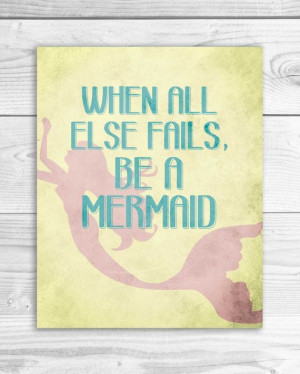 Mermaid Art Print Mermaid quote Mermaid by ...