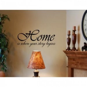 HOME IS WHERE YOUR STORY BEGINS Vinyl wall quotes and sayings art ...