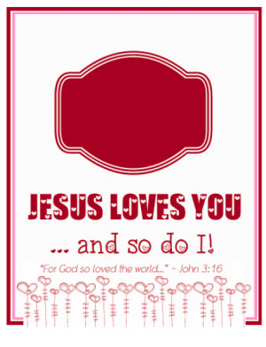 FREE Printable “Jesus Loves You” Valentine and DIY Necklace