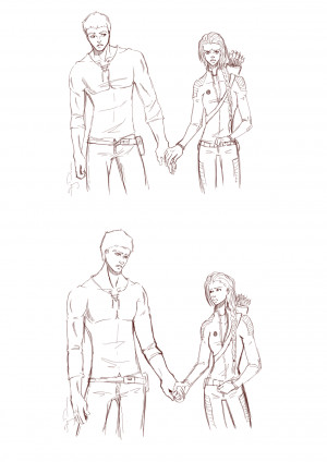Katniss and Gale Lines by SkyDominic