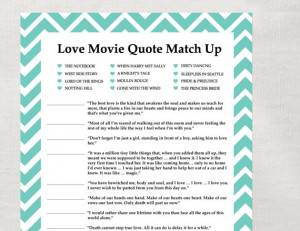INSTANT Love Quote matchup- Instant Download - Bridal Shower Game ...