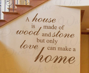 Made Wood and Stone Home Family Love Wall Decal Adhesive Vinyl Quote ...